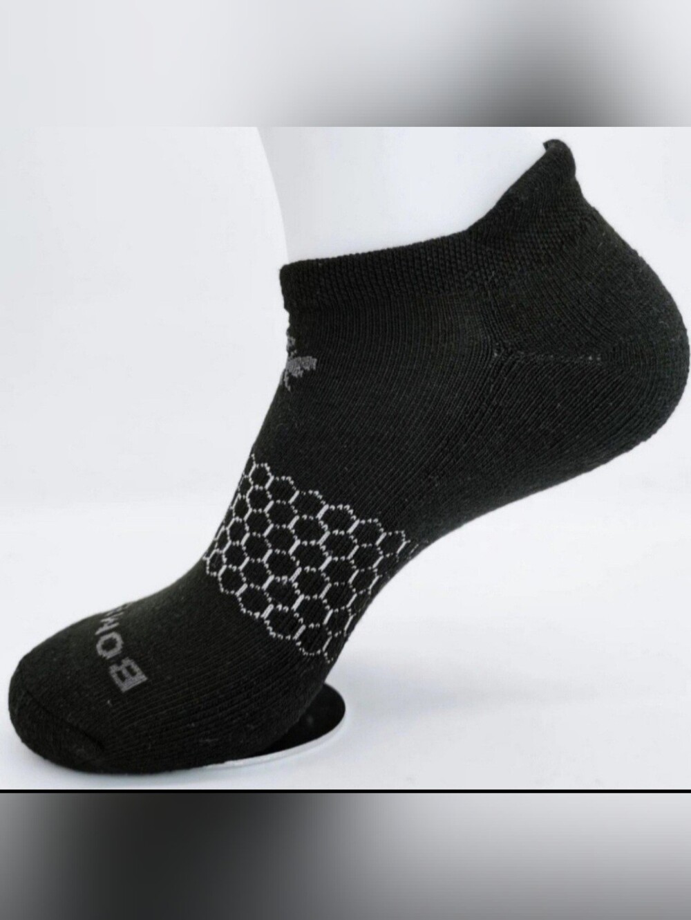 Bombas Ankle Socks Small 3 Pair Unisex Womens & Mens Honeycomb Black/Grey BNWT - Picture 3 of 11